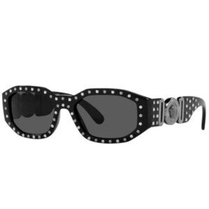 Versace Dark Grey Geometric Unisex Sunglasses